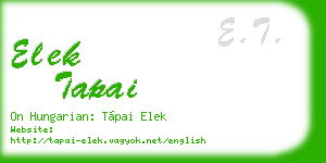 elek tapai business card