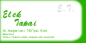 elek tapai business card